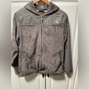 Women’s The North Face Gray Osito Fleece Jacket with hood size Large